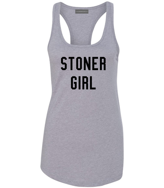 Stoner Girl Womens Racerback Tank Top Grey