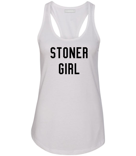 Stoner Girl Womens Racerback Tank Top White