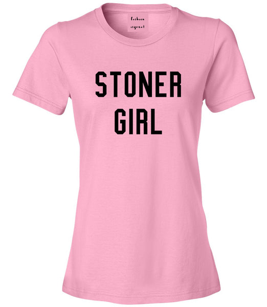 Stoner Girl Womens Graphic T-Shirt Pink