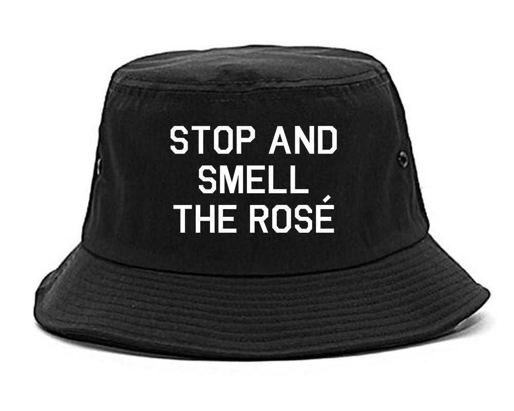 Stop And Smell The Rose Wine Black Bucket Hat