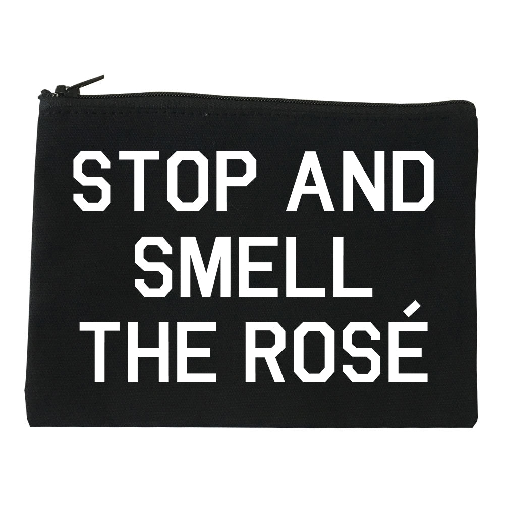 Stop And Smell The Rose Wine Black Makeup Bag
