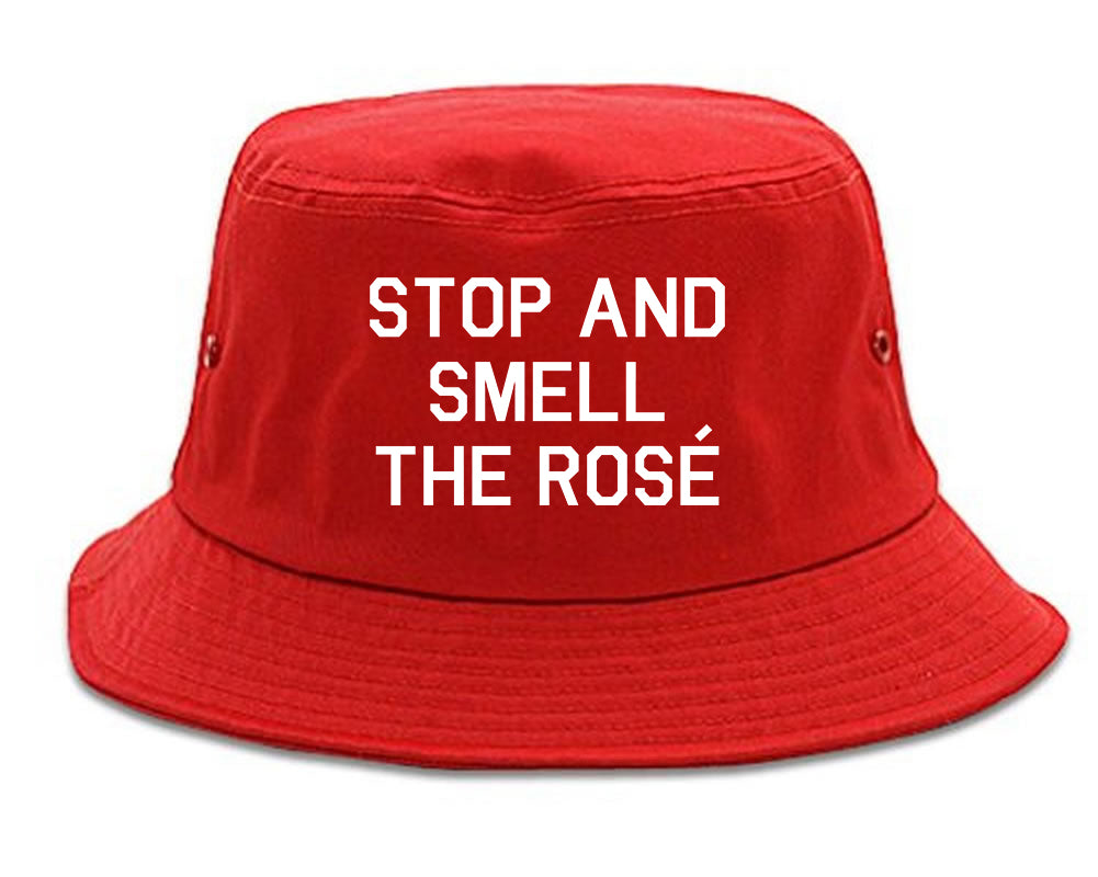 Stop And Smell The Rose Wine Red Bucket Hat
