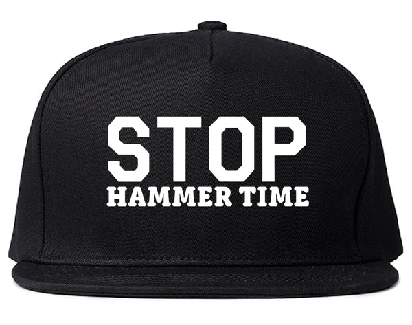 Stop Hammer Time 90s Rap Snapback Hat Black