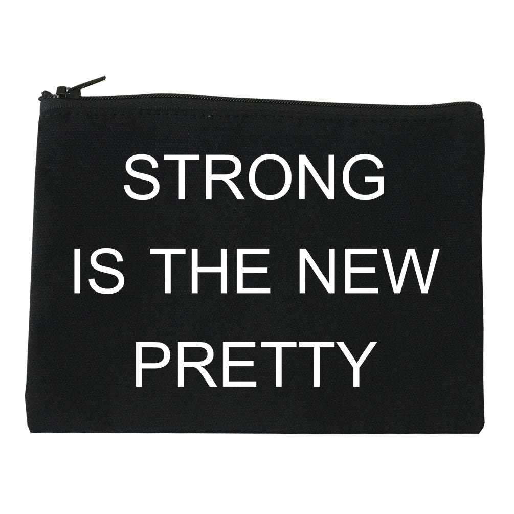 Strong Is The New Pretty black Makeup Bag
