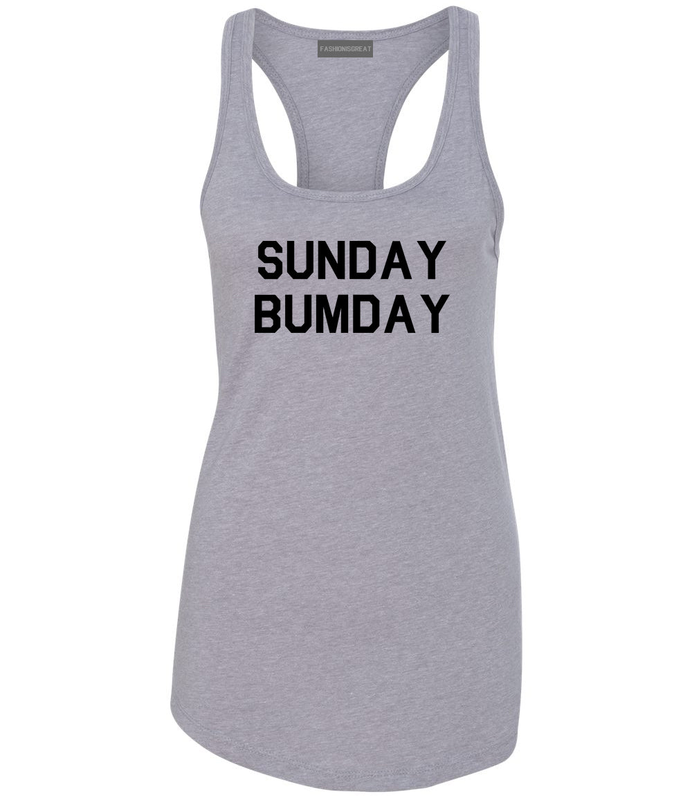 Sunday Bumday Laundry Grey Racerback Tank Top