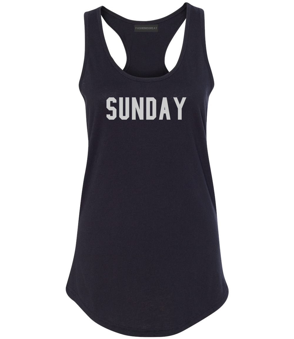 Sunday Days Of The Week Black Womens Racerback Tank Top