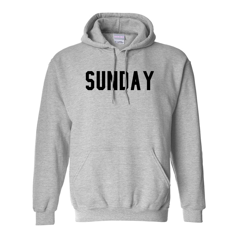 Sunday Days Of The Week Grey Womens Pullover Hoodie