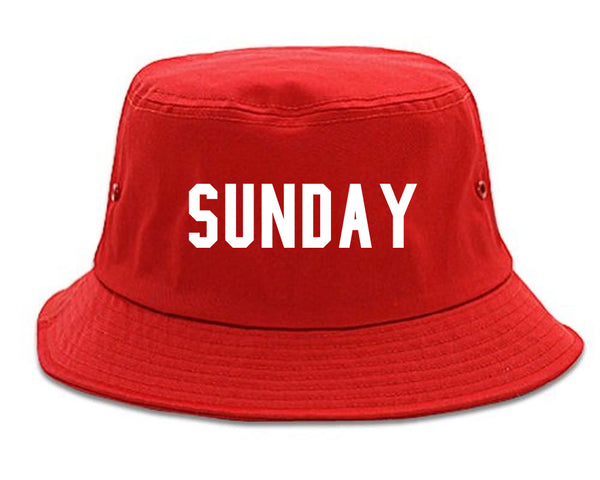 Sunday Days Of The Week red Bucket Hat