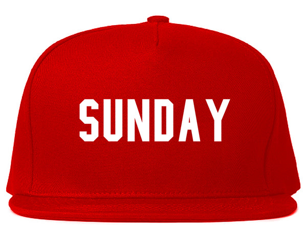 Sunday Days Of The Week Red Snapback Hat