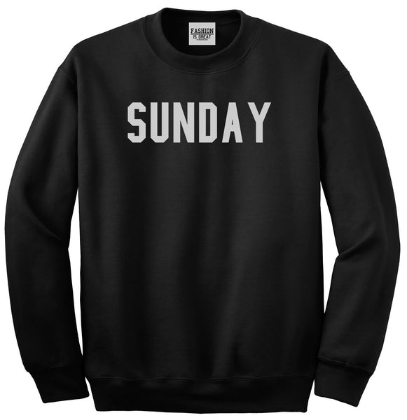 Sunday Days Of The Week Black Womens Crewneck Sweatshirt