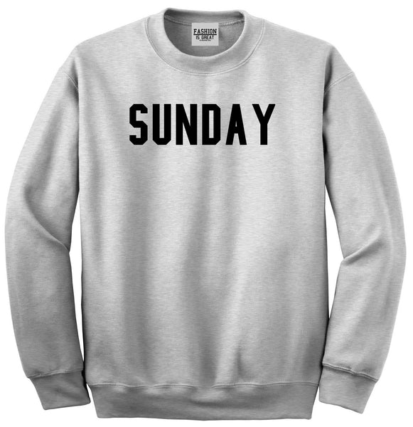 Sunday Days Of The Week Grey Womens Crewneck Sweatshirt