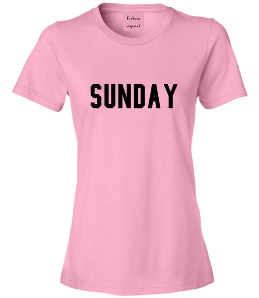Sunday Days Of The Week Pink Womens T-Shirt