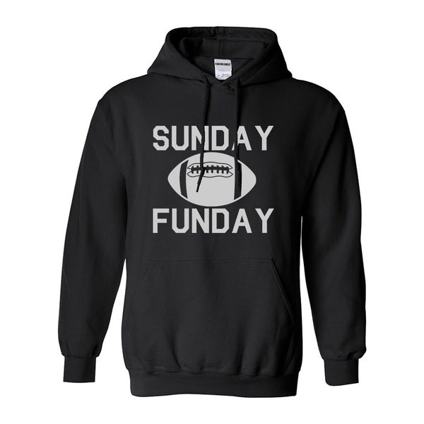 Sunday Funday Football Black Womens Pullover Hoodie