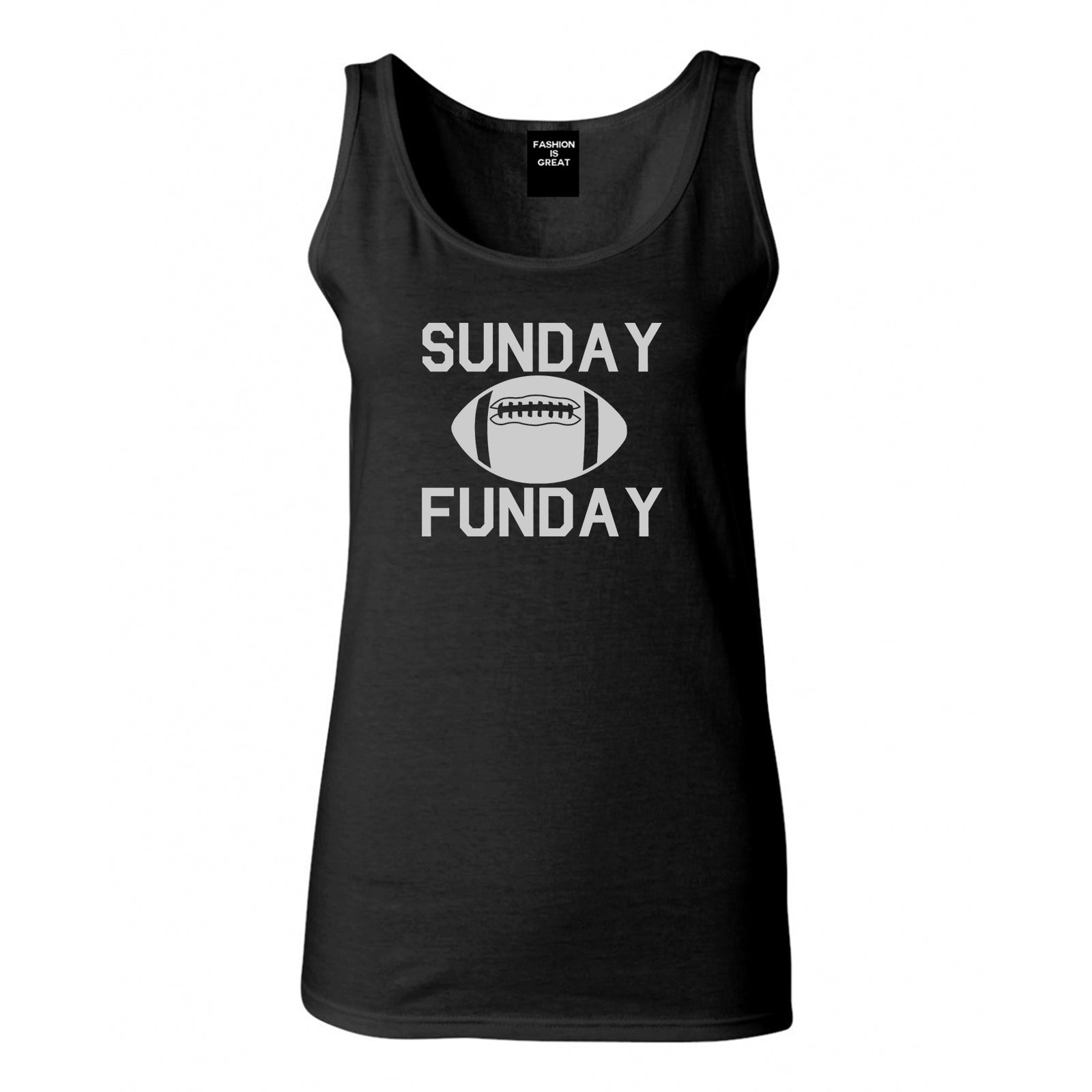 Sunday Funday Football Black Womens Tank Top