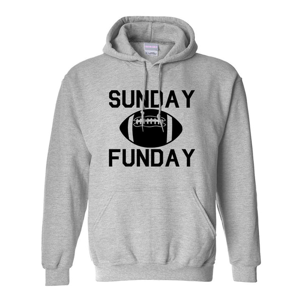 Sunday Funday Football Grey Womens Pullover Hoodie
