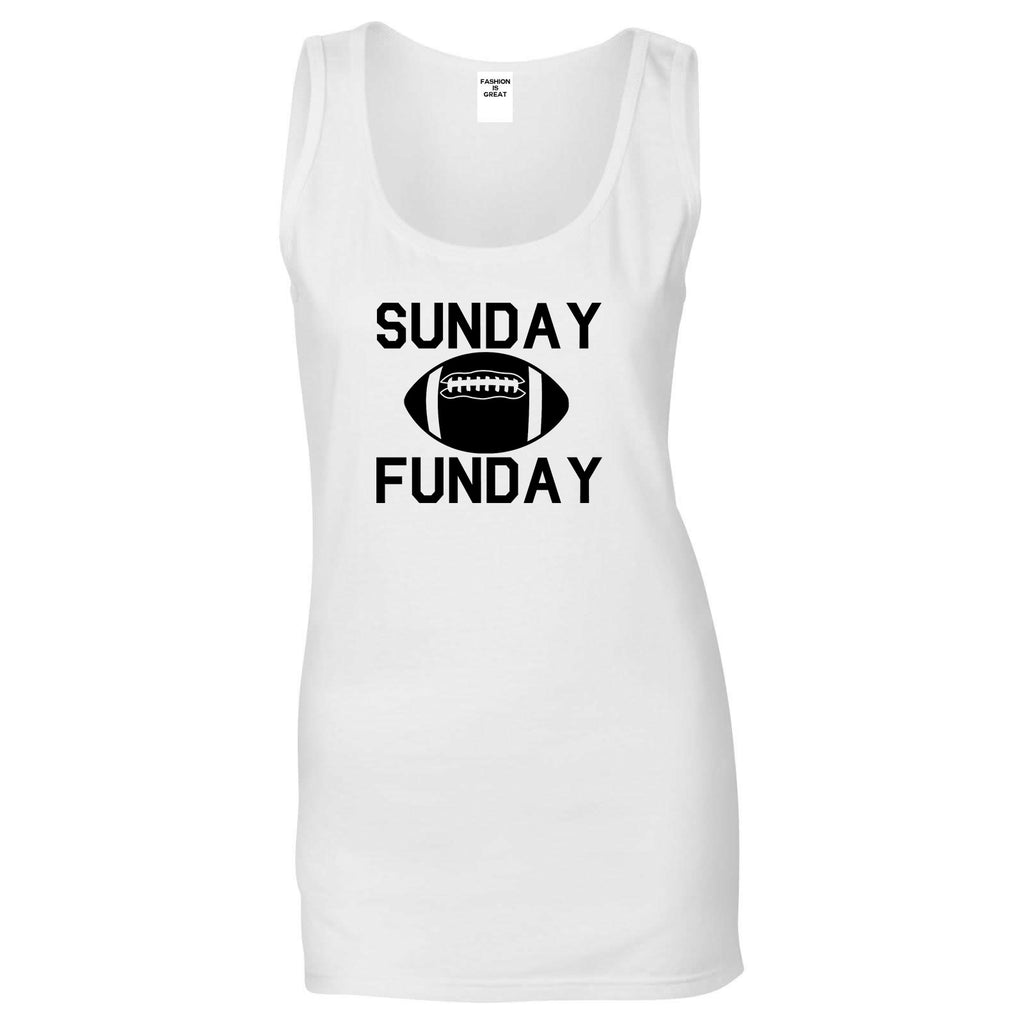 Sunday Funday Football White Womens Tank Top