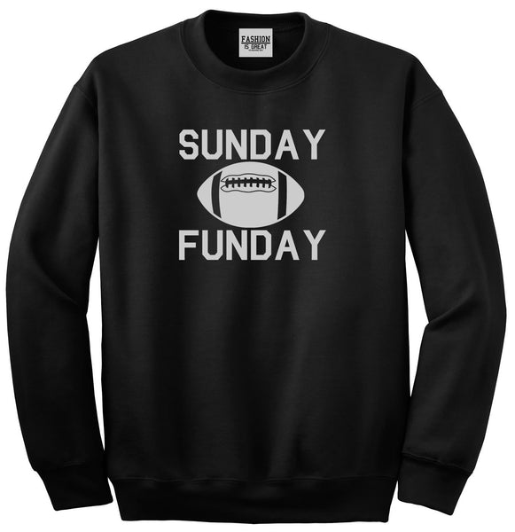 Sunday Funday Football Black Womens Crewneck Sweatshirt