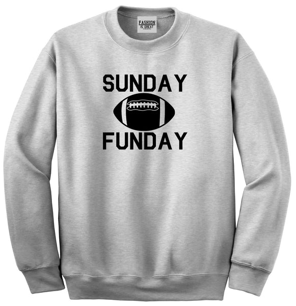 Sunday Funday Football Grey Womens Crewneck Sweatshirt