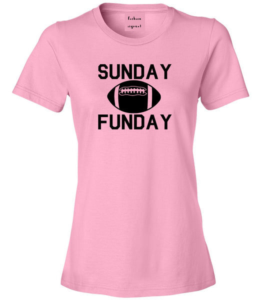 Sunday Funday Football Pink Womens T-Shirt
