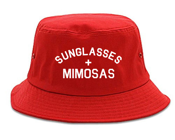 Sunglasses And Mimosas Vacay red Bucket Hat