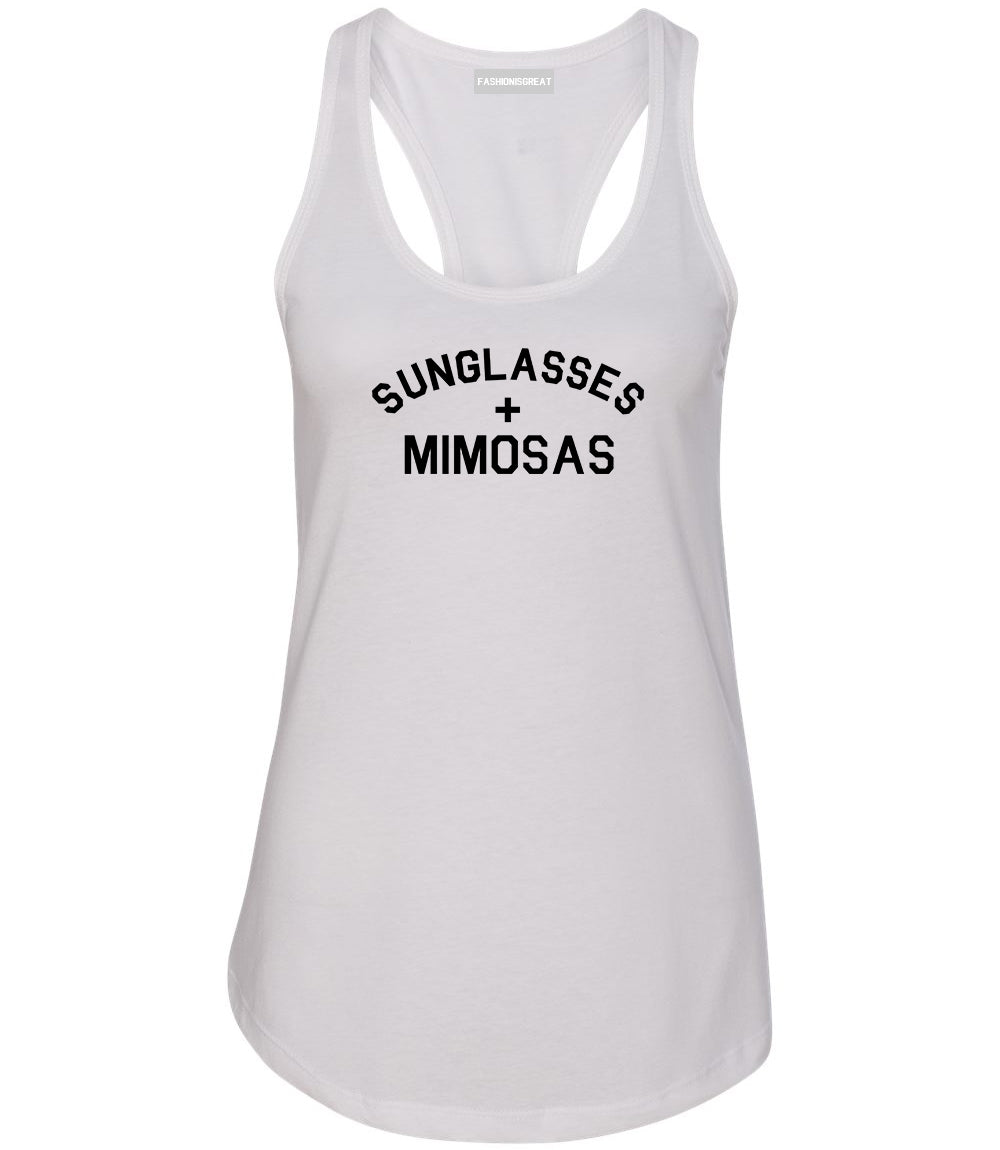 Sunglasses And Mimosas Vacay White Womens Racerback Tank Top