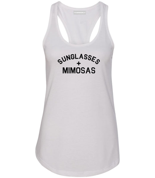 Sunglasses And Mimosas Vacay White Womens Racerback Tank Top