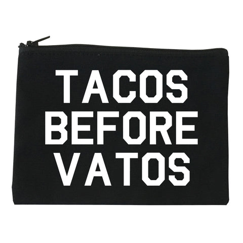 Tacos Before Vatos Funny Black Makeup Bag