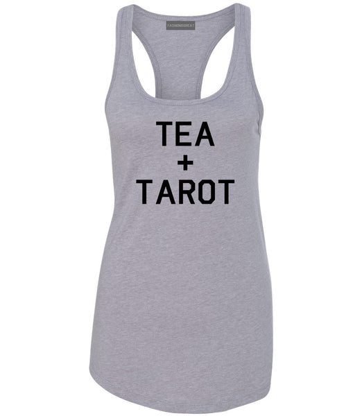 Tea And Tarot Cards Grey Womens Racerback Tank Top