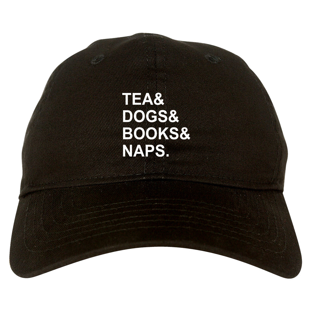 Tea Dogs Books Naps Funny Black Dad Hat