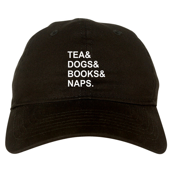 Tea Dogs Books Naps Funny Black Dad Hat