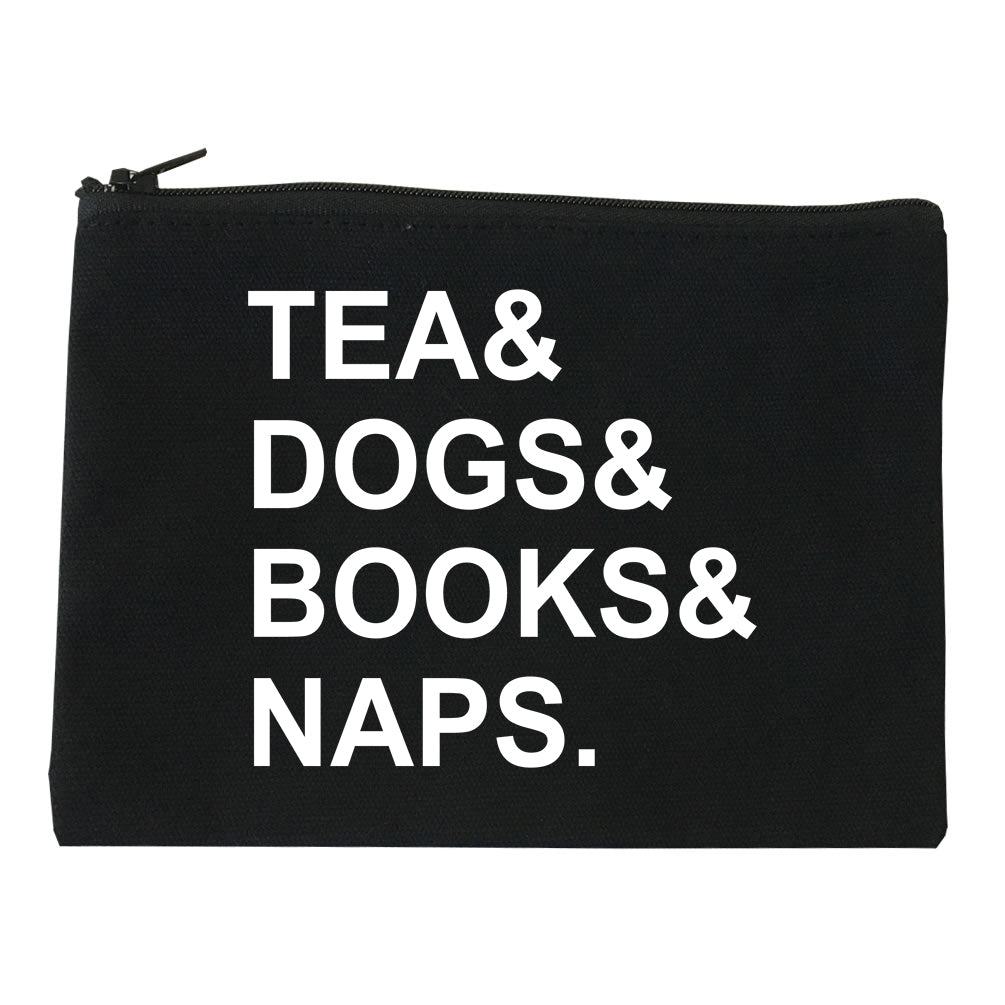 Tea Dogs Books Naps Funny Black Makeup Bag