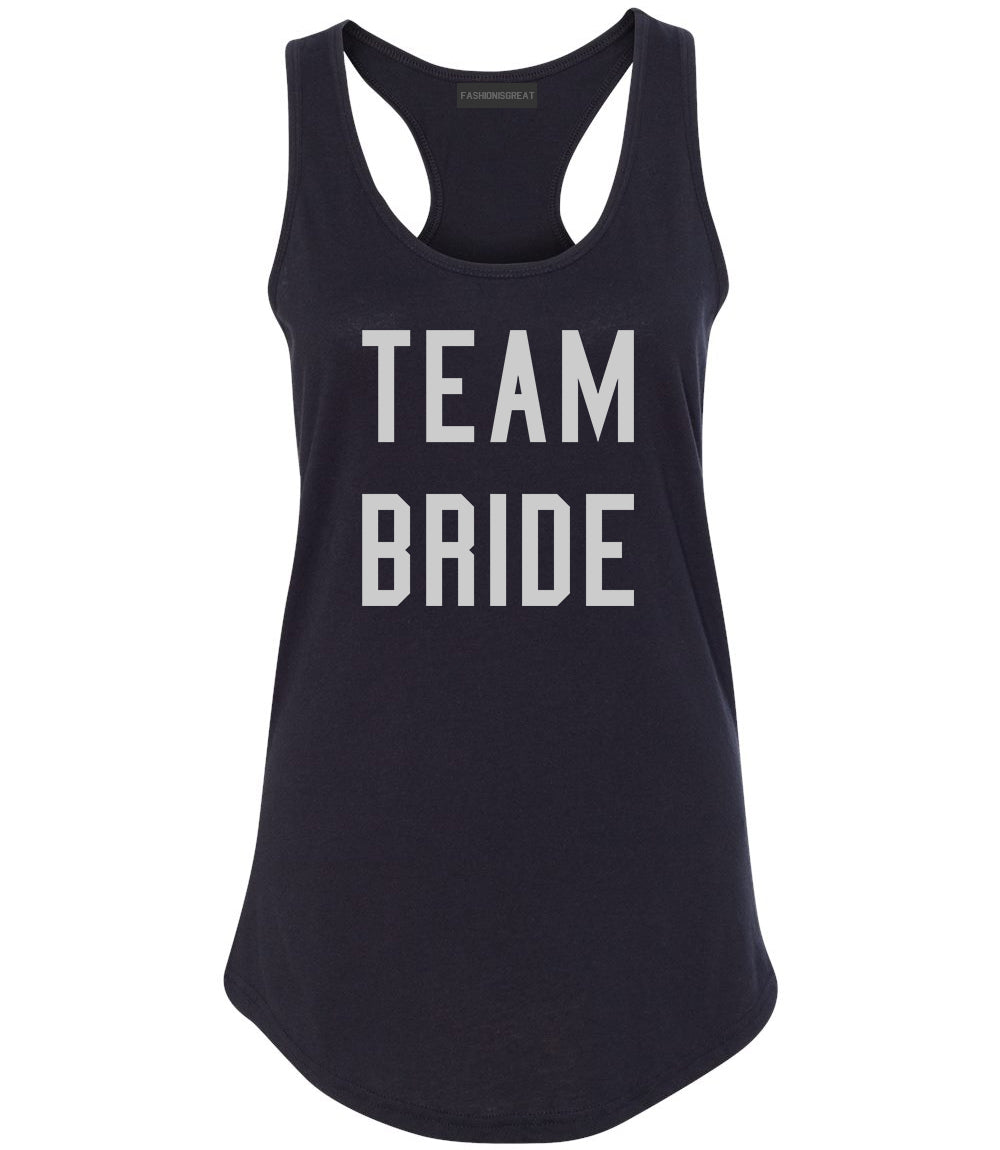 Team Bride Wedding Bachelorette Black Womens Racerback Tank Top