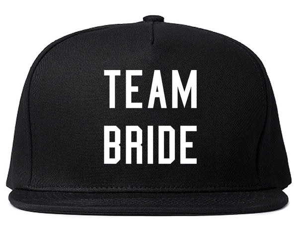 Team Bride Wedding Bachelorette Black Snapback Hat