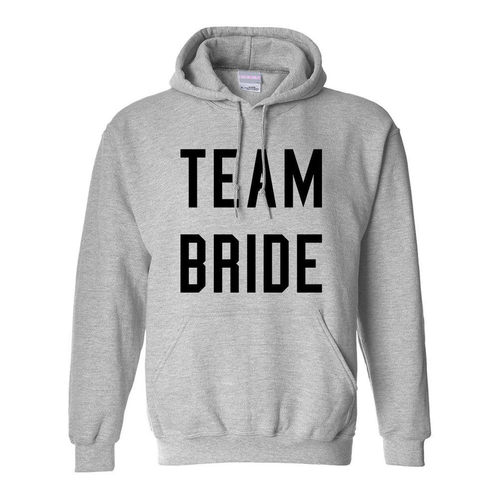 Team Bride Wedding Bachelorette Grey Womens Pullover Hoodie