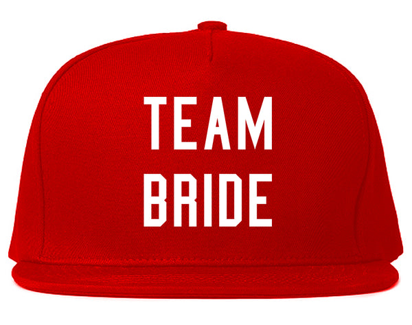 Team Bride Wedding Bachelorette Red Snapback Hat