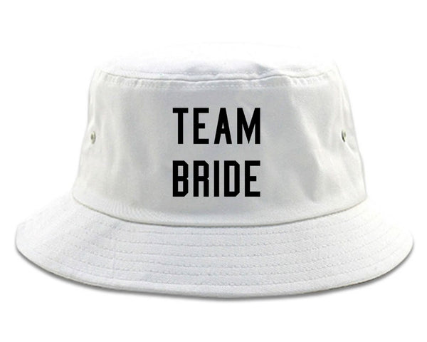 Team Bride Wedding Bachelorette white Bucket Hat