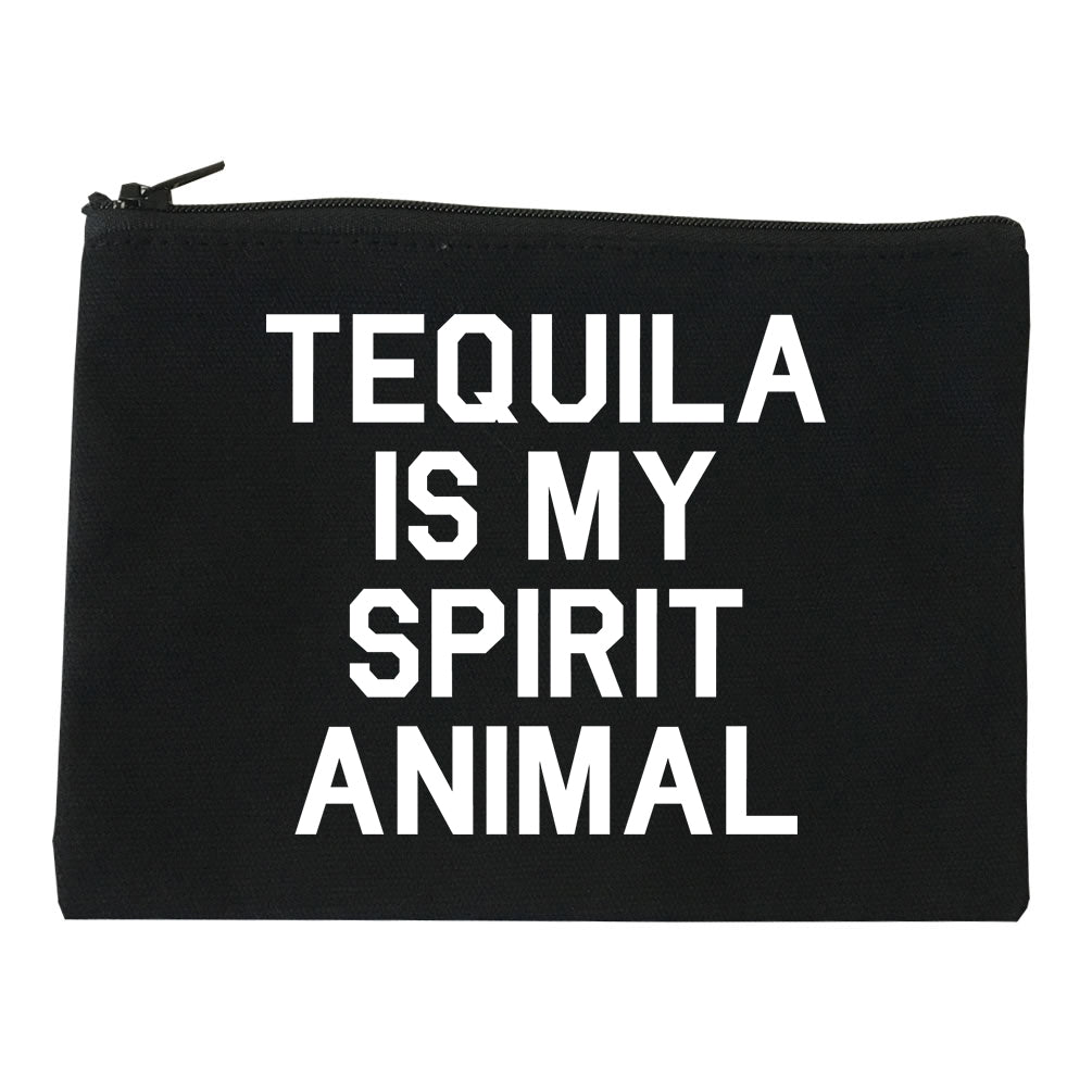 Tequila Is My Spirit Animal Black Makeup Bag