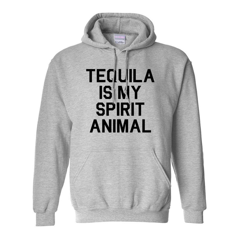 Tequila Is My Spirit Animal Grey Pullover Hoodie