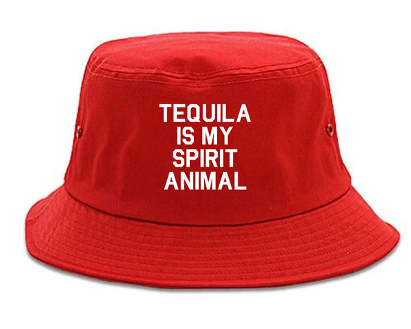 Tequila Is My Spirit Animal Red Bucket Hat