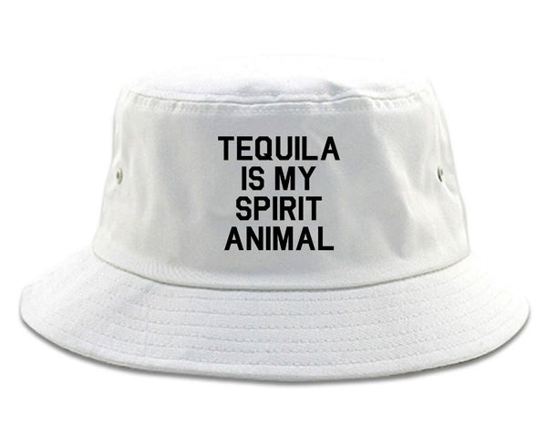 Tequila Is My Spirit Animal White Bucket Hat
