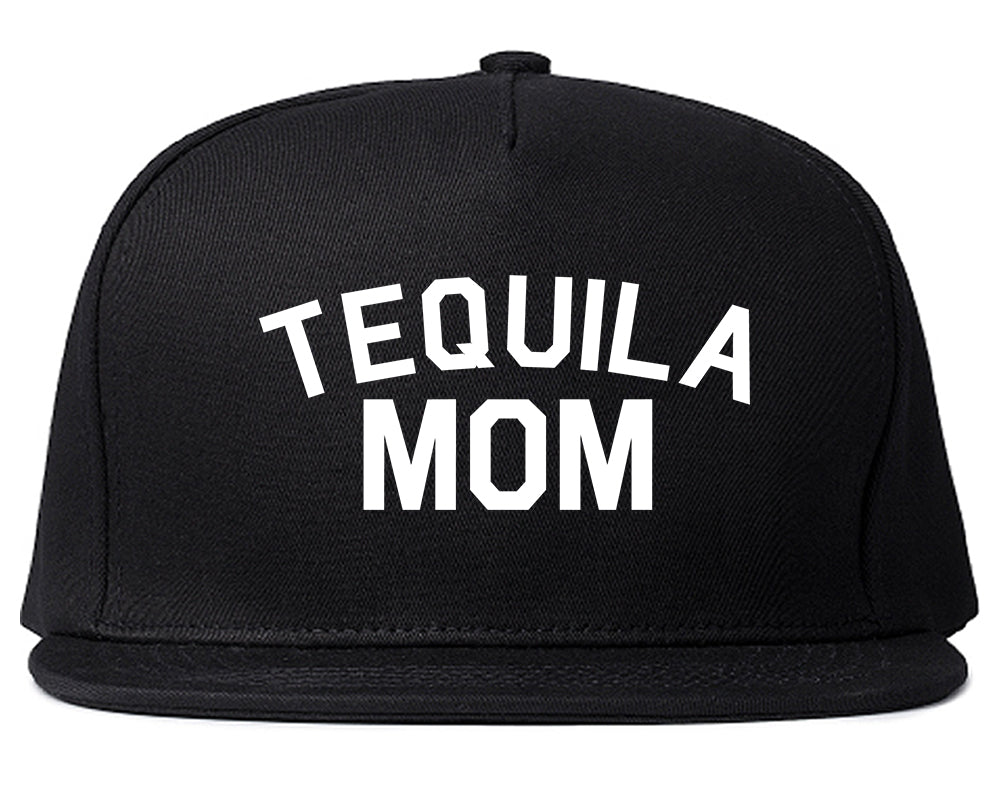 Tequila Mom Funny Black Snapback Hat