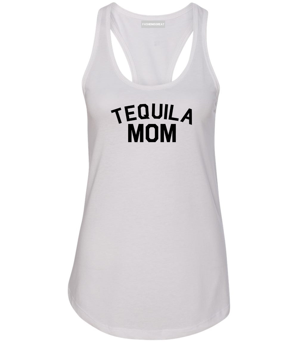 Tequila Mom Funny White Womens Racerback Tank Top