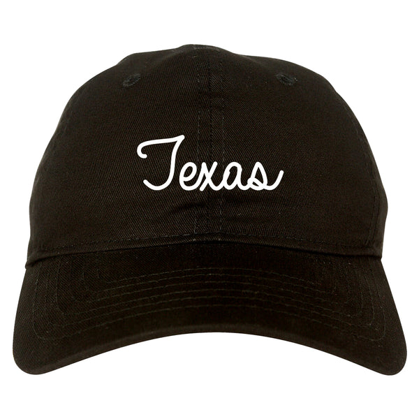 Texas TX Script Chest black dad hat