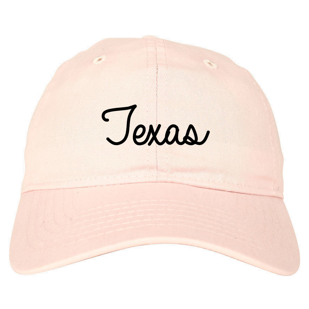 Texas TX Script Chest pink dad hat