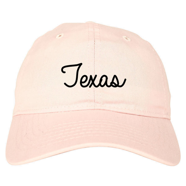 Texas TX Script Chest pink dad hat