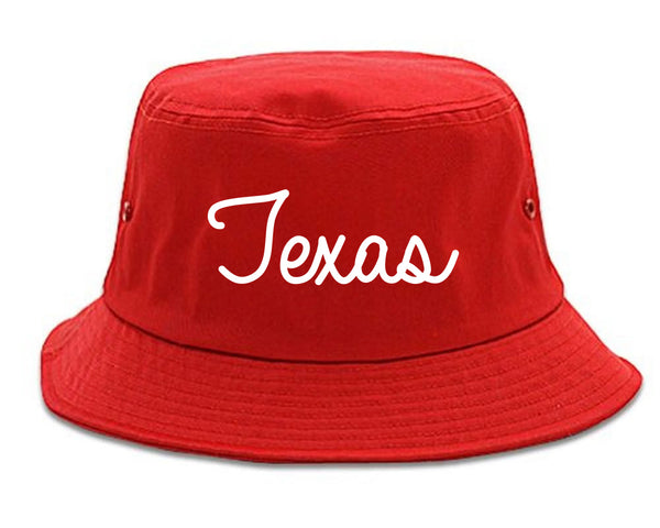 Texas TX Script Chest red Bucket Hat