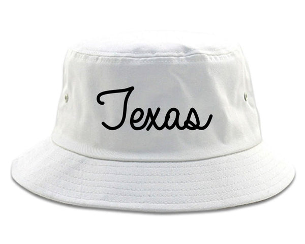 Texas TX Script Chest white Bucket Hat