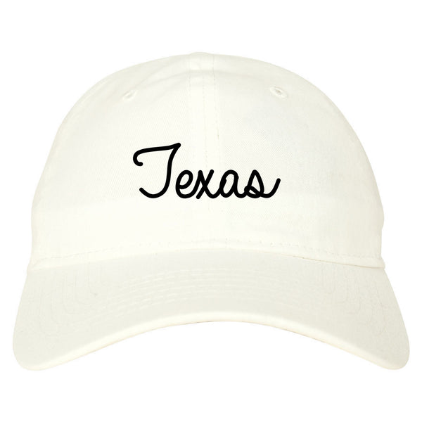 Texas TX Script Chest white dad hat
