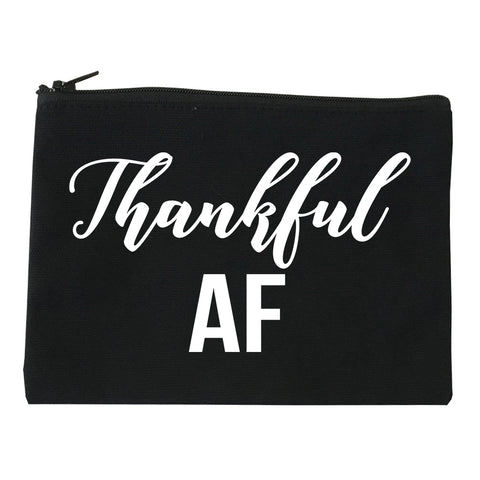 Thankful AF Thanksgiving Black Makeup Bag