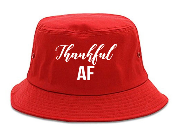 Thankful AF Thanksgiving Red Bucket Hat